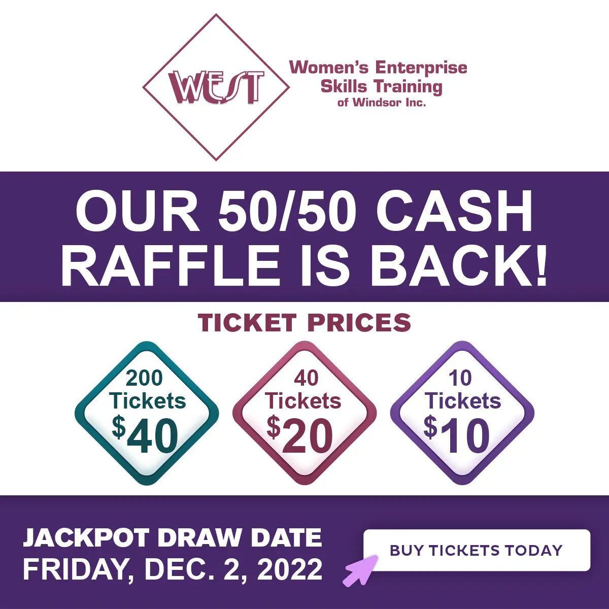 50/50 Cash Raffle is Back!