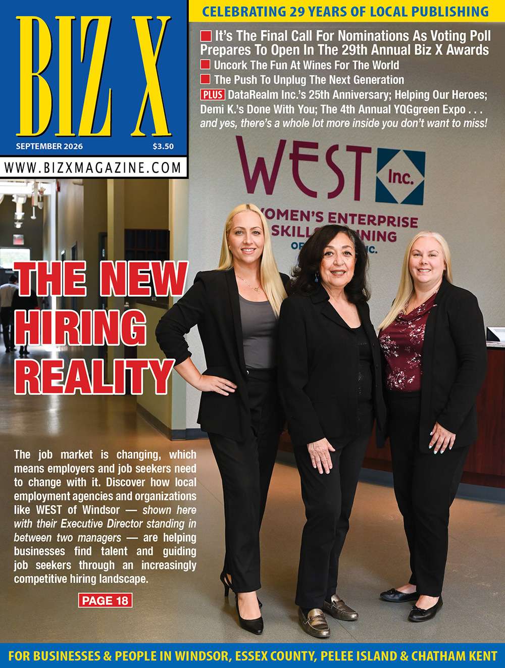 WEST on BizX Magazine September 2026 cover